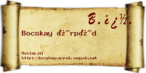 Bocskay Árpád névjegykártya