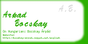arpad bocskay business card