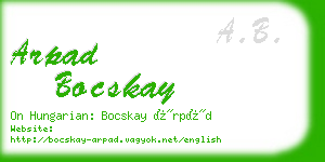 arpad bocskay business card